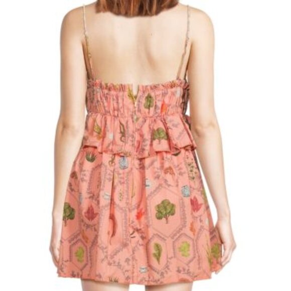 Agua by Agua Bendita Salvador Encaje Printed Cotton Mini Dress in Pink Multi NWT - Picture 12 of 13